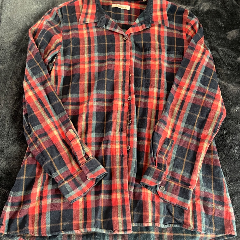Barbour Plaid Long Sleeve Shirt Size 10